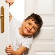 kid at door